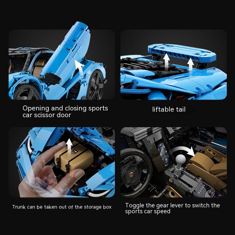 C61041 Crazy Cow Assembling Small Particle Building Blocks Gift Model Car