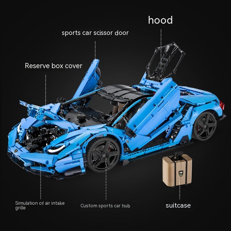 C61041 Crazy Cow Assembling Small Particle Building Blocks Gift Model Car